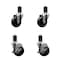 Service Caster 3.5'' SS Soft Rubber Wheel Swivel 1-5/8'' Expanding Stem Caster Set 2 Brakes, 4PK SCC-SSEX20S3514-SRS-2-TLB-2-158 - alternate 1